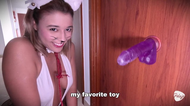 neighbor came into my house dressed as a cat, I dominated her, tied her up, and fucked with a dildo
