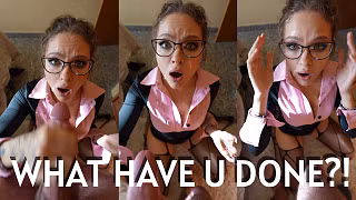 POV: Stepmom asked don’t cum on her face. Huge facial