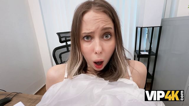 VIP4K. She wanted to sell her Wedding dress, but he wants to Fuck her