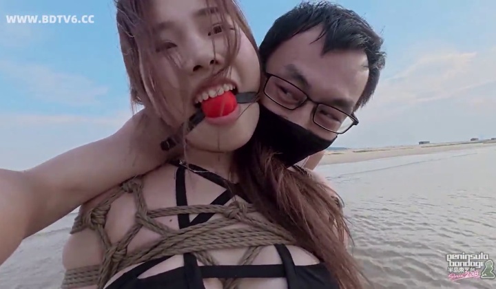 the jumping fish bound in tight ropes on beach  ?
