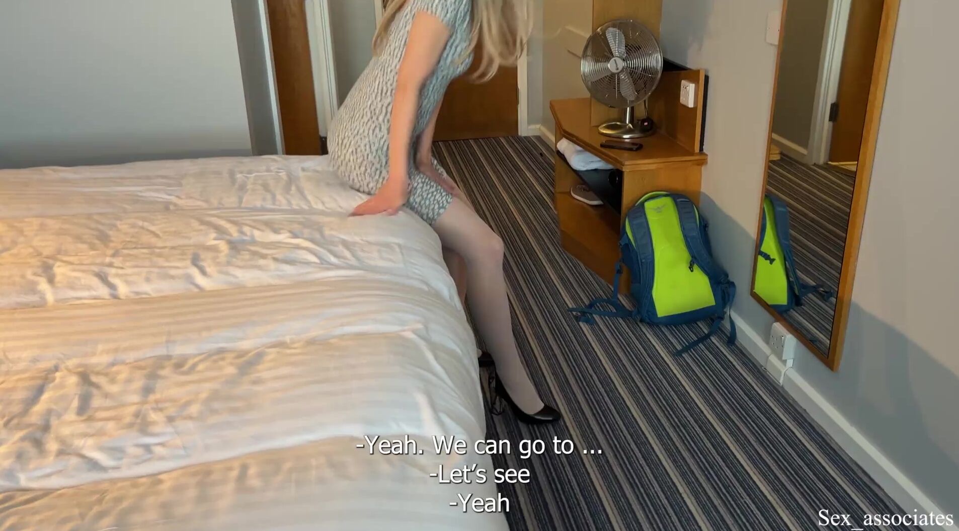 My hot MILF stepmother caught me spying on her in the shower in a shared hotel room.