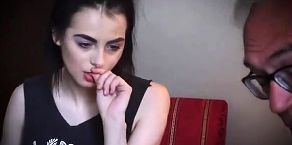 Lucky old guy fucks a beautiful young english student girl
