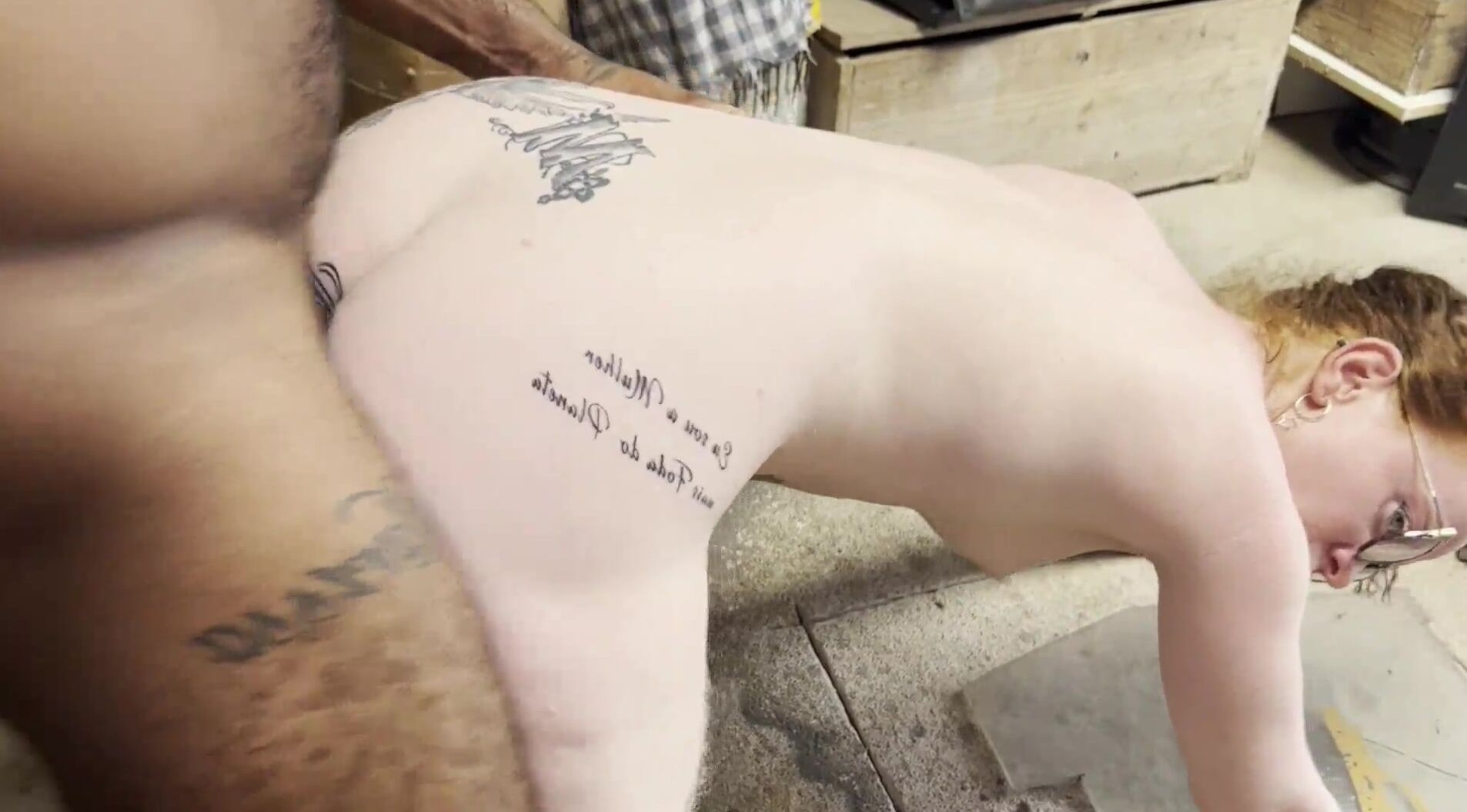 WHORE WIFE JUST LET HER CUCKOLD HUSBAND LEAVE FOR WORK AND WENT TO TALK TO THE BRICKLAYER NAKED