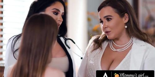 Stacked Milfs Natasha Nice and Sheena Ryder Play Naughty Doctors with Stepdau...