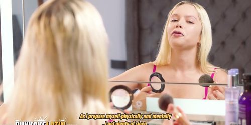 Bukkake Latin - Fair-skinned Brazilian Vivian Lola gets a Peruvian cum bukkake.