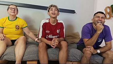 Friends Having Fun Watching a Game Together