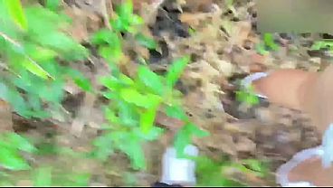 cum inside someone else's wife's chubby pussy while fucking in the forest