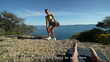 Some stranger on a nudist beach&comma; and I lost control&period; A huge load of cum all over my face&period; POV