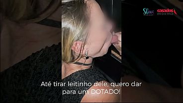 Moema filled her mouth with cum at the swingers club and the cuckold kissed her&period;