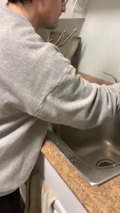 Your husband cleans the big pans without you asking