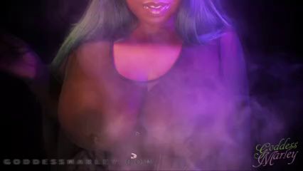 BBW Goddess Enjoys Smoking Fetish in Sheer Black