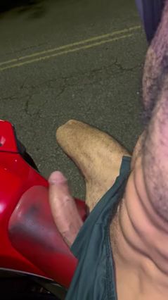 I'm a hairy guy with a huge boner in the street