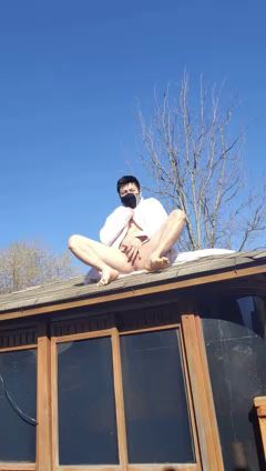 Masturbating in plain sight for neighbors