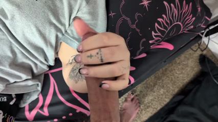ASMR sucking dick and giving a handjob till he cums