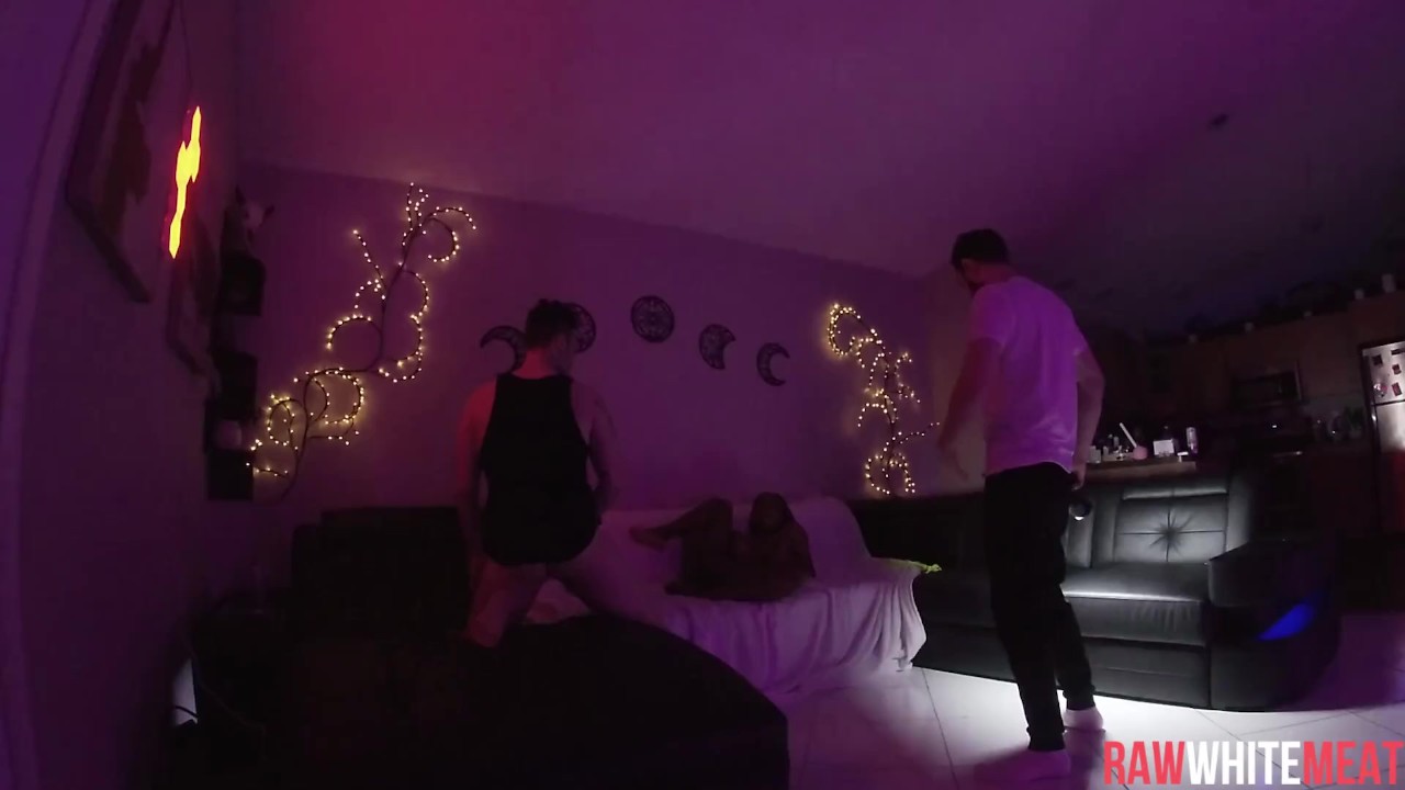 Well hung white boy tears up tight black pussy BTS