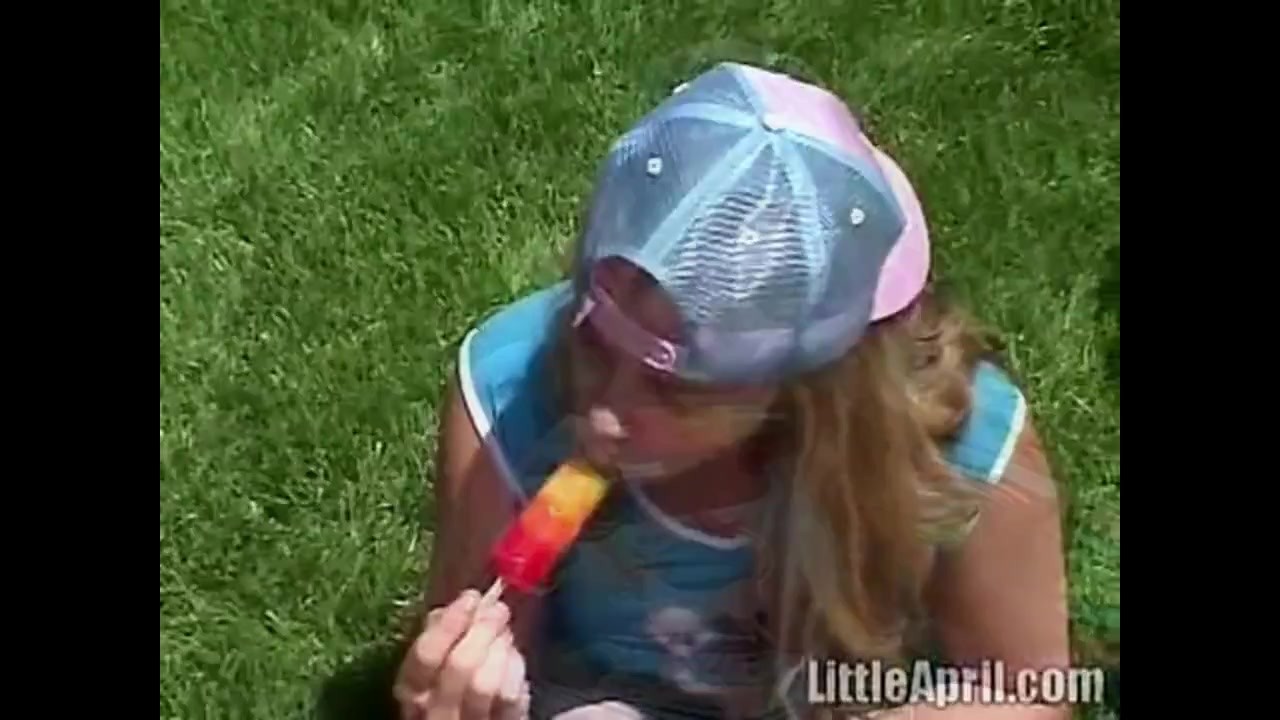 April's Outdoor Lollipop Pussy Tease Unleashed