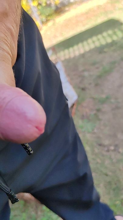 Pee outside beautiful cock