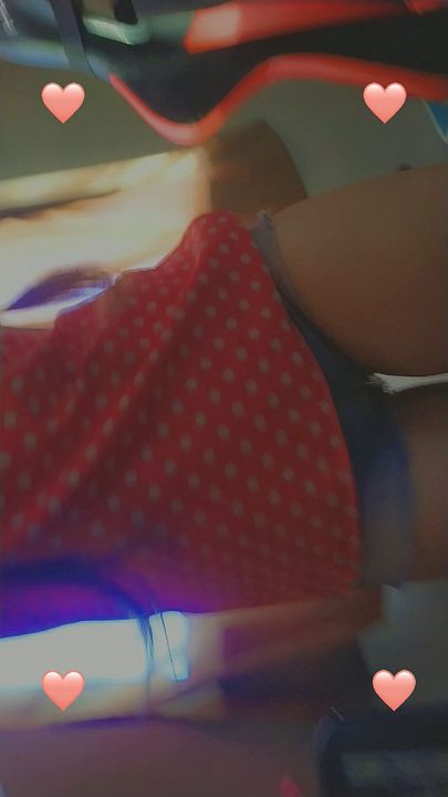 Shy girl wearing a tight short jeans