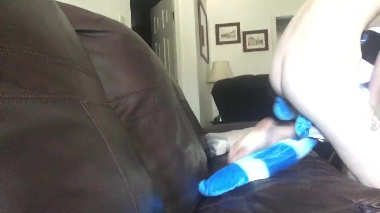 Petite girl, thick dildo, humps stuffed toy
