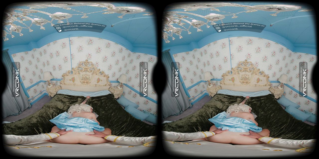 VR Conk: Skinny Babe In Blue Dress Fucks In Cinderella Cosplay Porn Parody | VR Porn