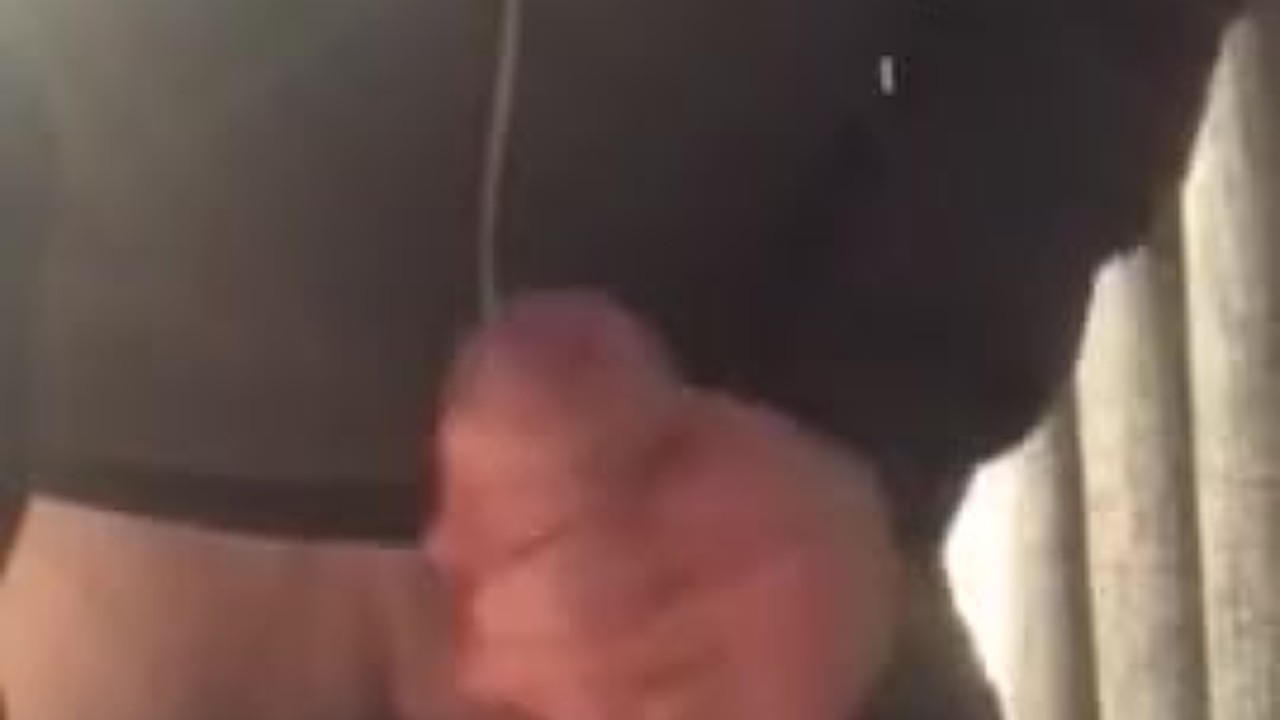 Wank on desk. Puddle of cum. Jeans and hoodie casual masturbation