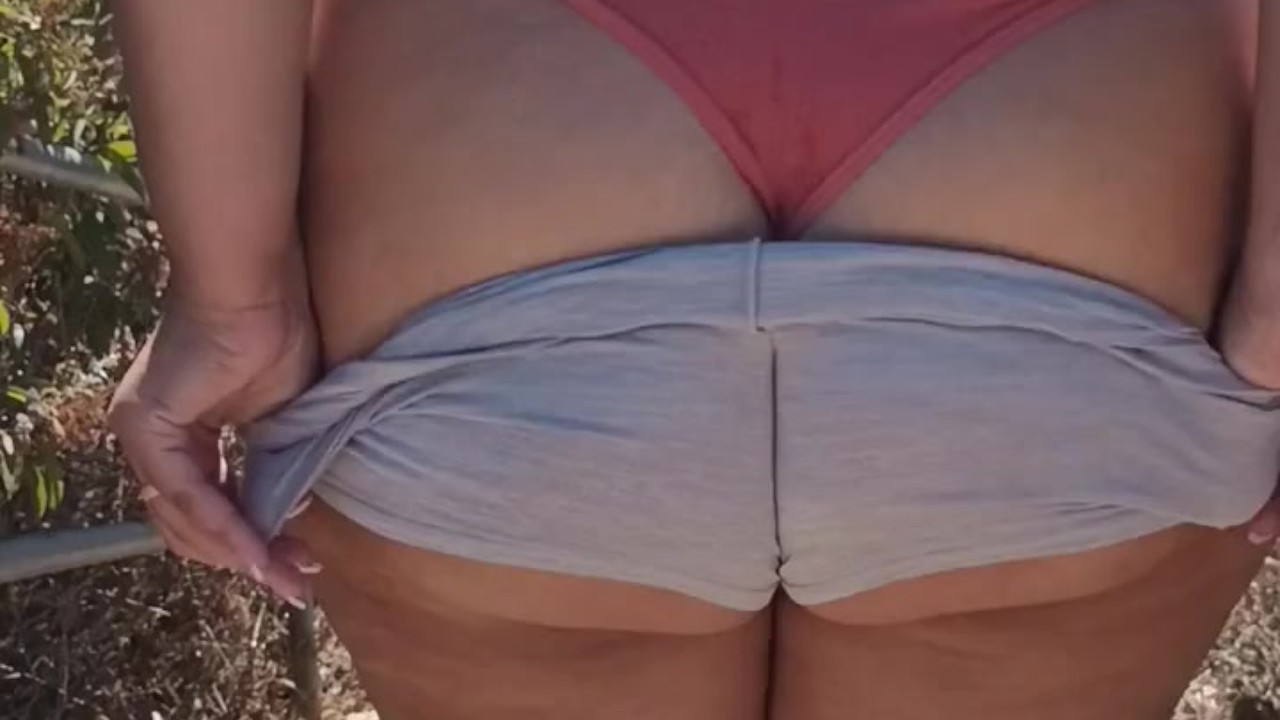 Bbw wife flashing big ass and tits to voyeurs on public lake pov hubby films