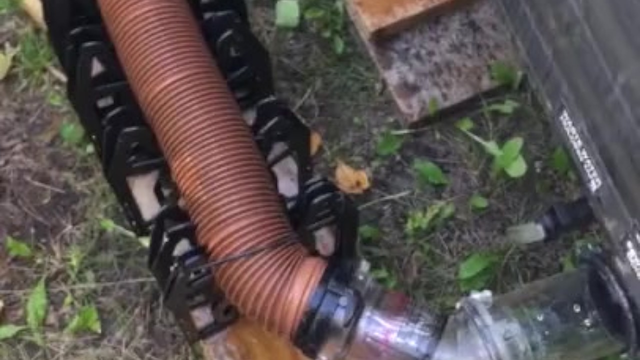 POV of me pissing all over the Septic Hose from the camper.