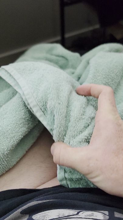 Desperate Moment: Peeing into a Towel at Desk