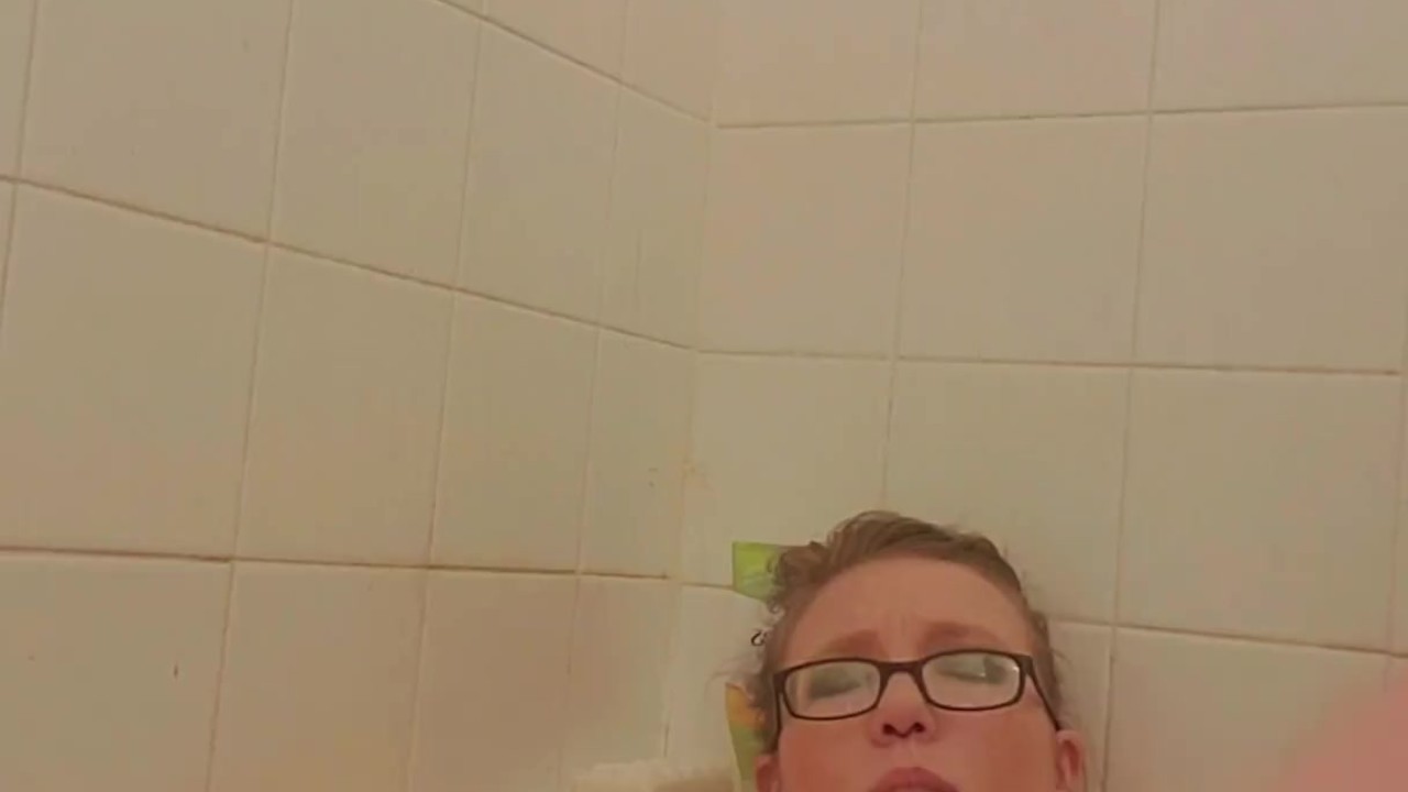 Cumming on my dildo in the bath tub