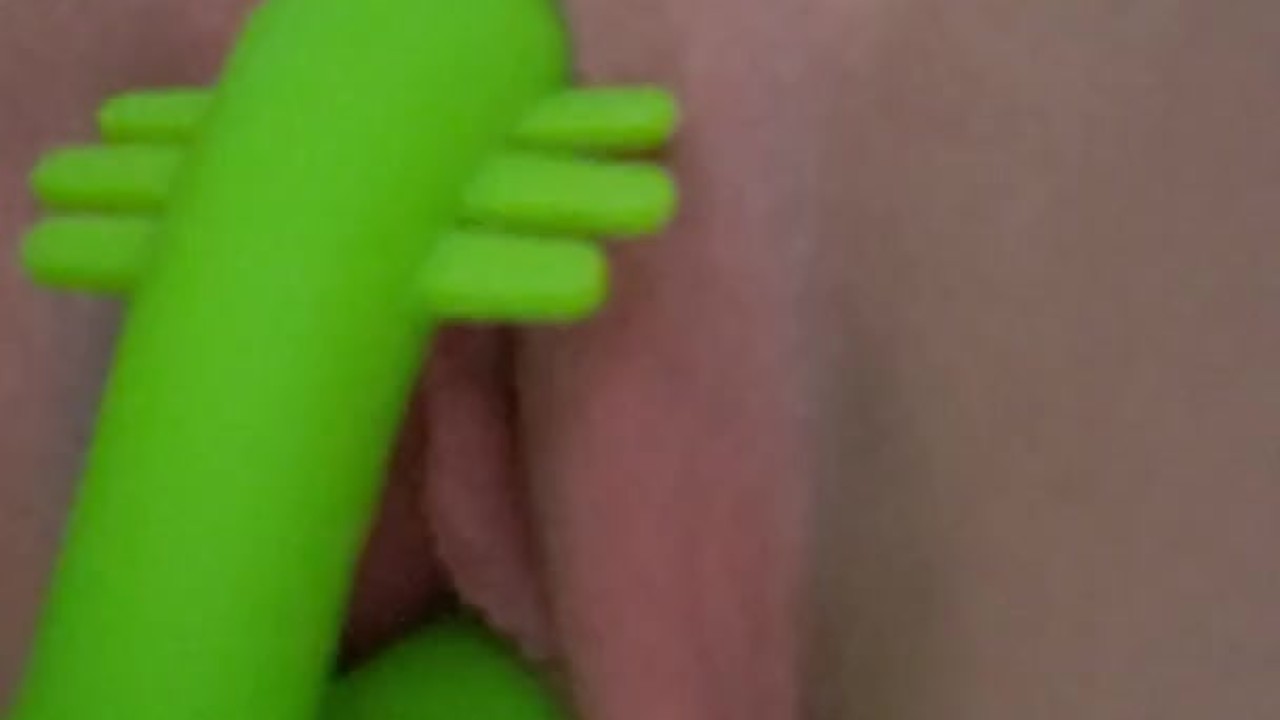 Teen girl masterbating with toy 