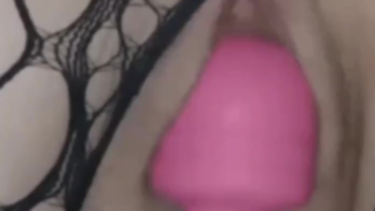 Sexy teen in fishnets squirting with orgasms while vibrating sensitive clit!
